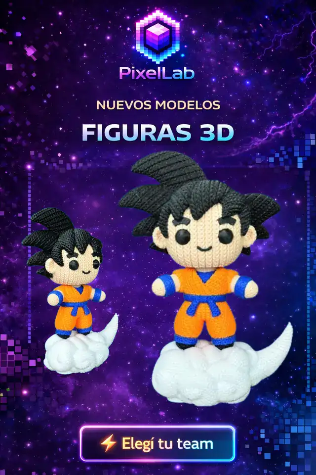 Figura 3D de Goku de PixelLab 3D
