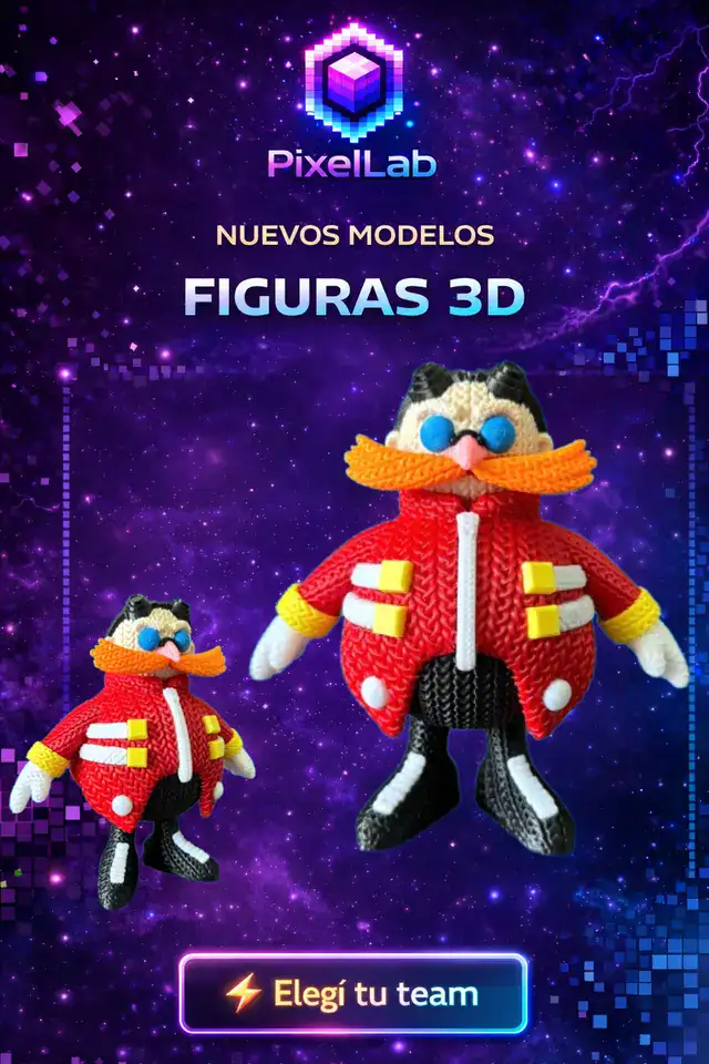Figura 3D de Dr. Eggman de PixelLab 3D