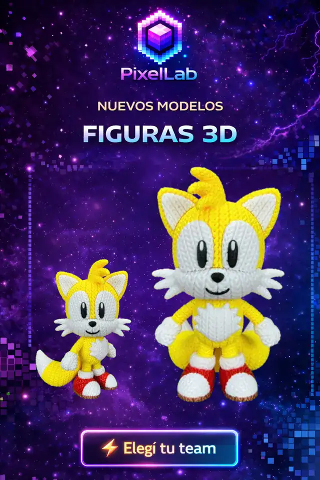 Figura 3D de Tails de PixelLab 3D