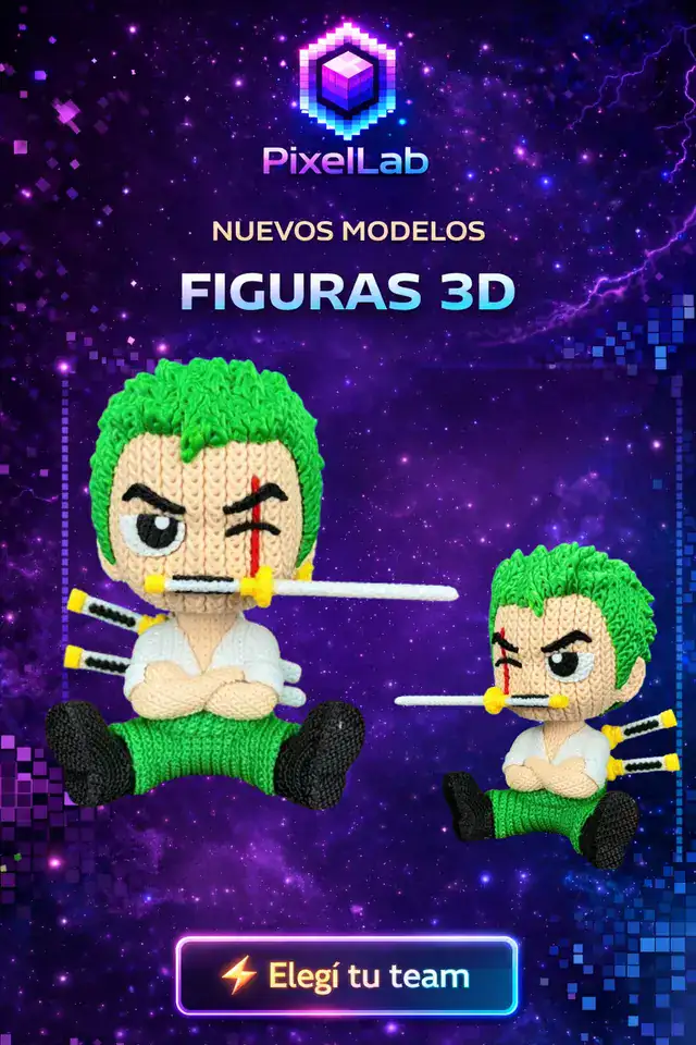 Figura 3D de Zoro de PixelLab 3D