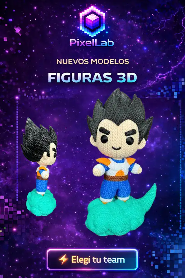 Figura 3D de Vegeta de PixelLab 3D