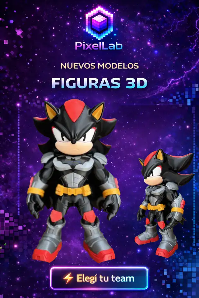 Figura 3D de Shadow Batman de PixelLab 3D