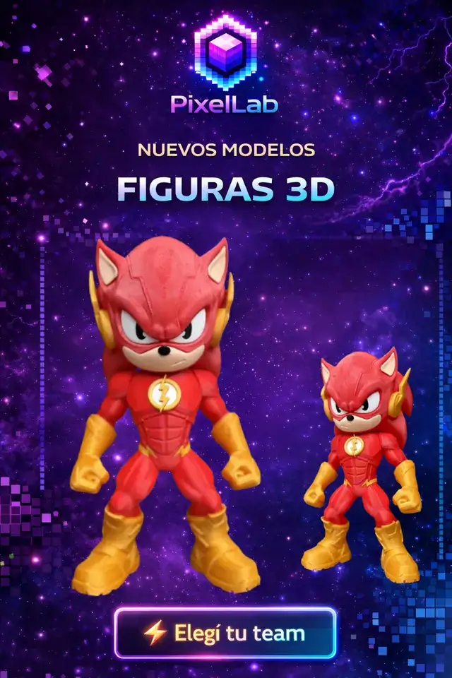 Figura 3D de Sonic Flash de PixelLab 3D