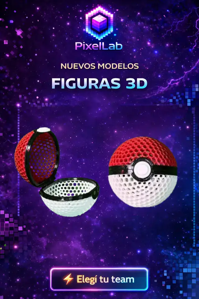 Figura 3D de Pokébola de PixelLab 3D