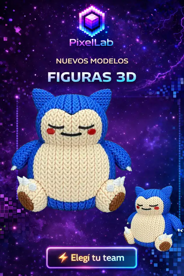 Figura 3D de Snorlax de PixelLab 3D