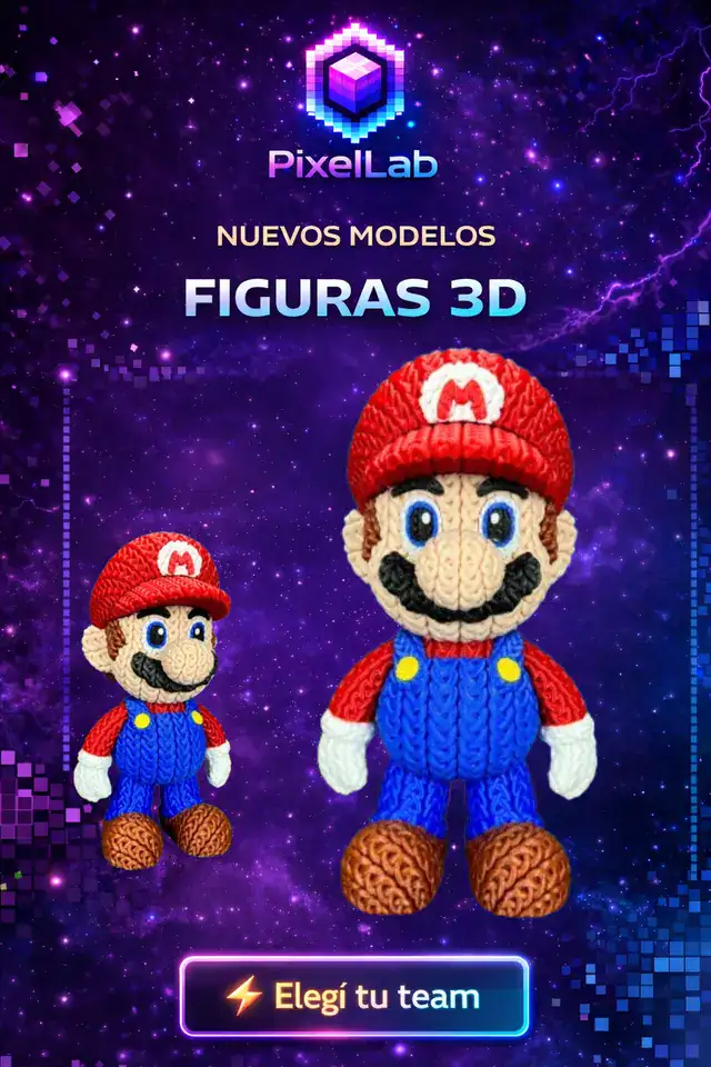 Figura 3D de Mario de PixelLab 3D
